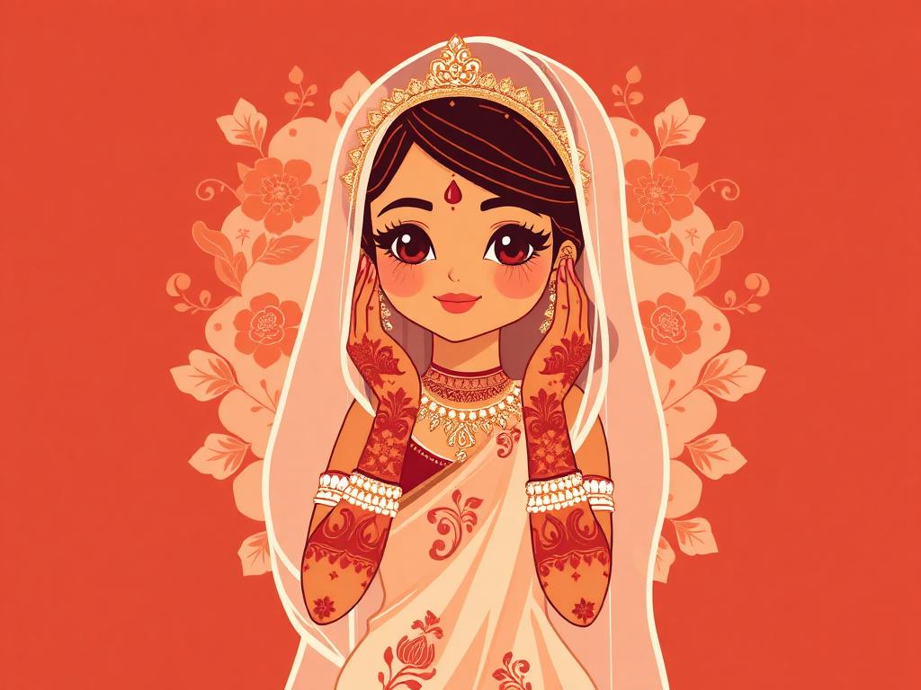 Bride's hands covered in detailed bridal mehndi with gold bangles